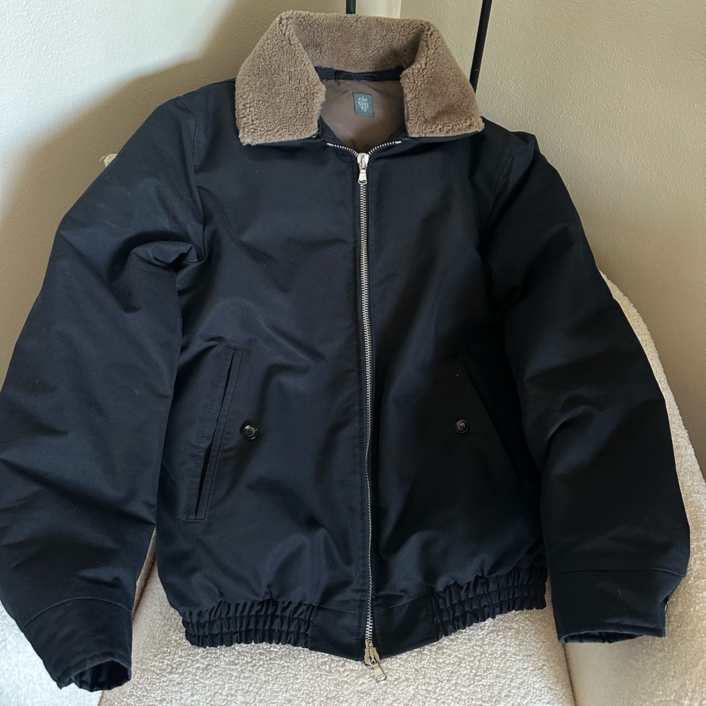 Rare Eleventy Shearling Collar Classic Bomber Jacket Sz XL Excellent Condition